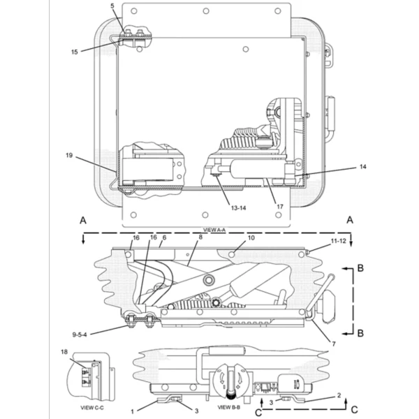 Ansamblu suspensie scaun Caterpillar 113-5800