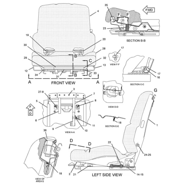 Scaun operator cu suspensie Caterpillar 134-6639