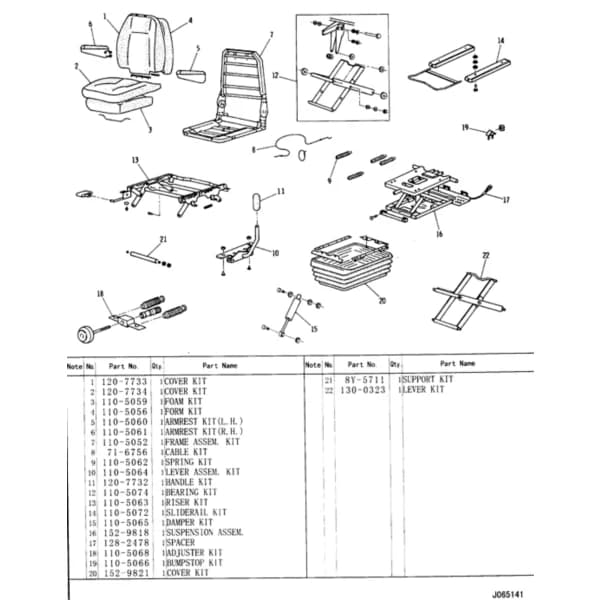 Scaun operator cu suspensie Caterpillar 152-4821