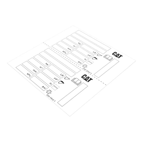 Autocolant informatii cupa Caterpillar 222-3482