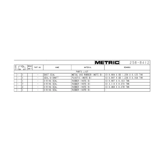 Kit simeringuri Caterpillar 258-8412
