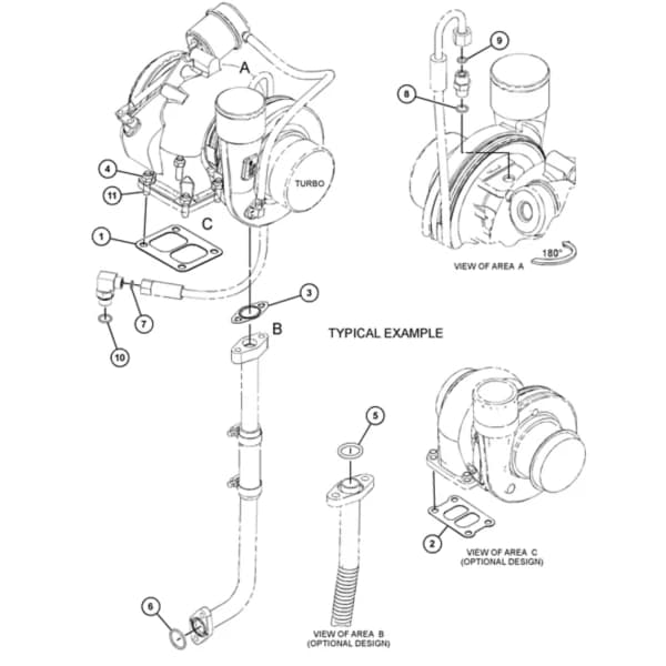 Kit garnituri montaj turbosuflanta Caterpillar 430-4011