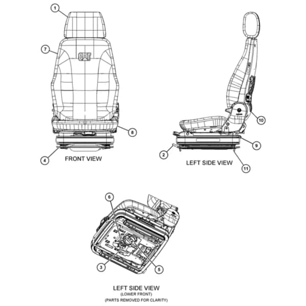 Scaun operator cu suspensie si incalzire Caterpillar 492-9040