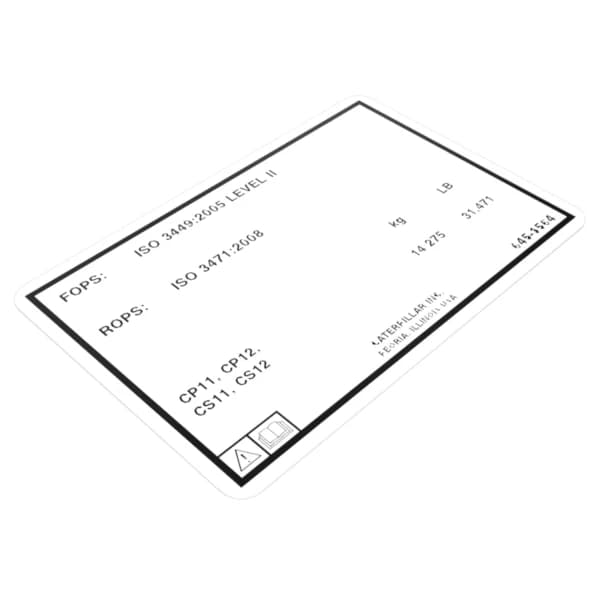 Film informativ structura protectie rasturnare Caterpillar 645-3564
