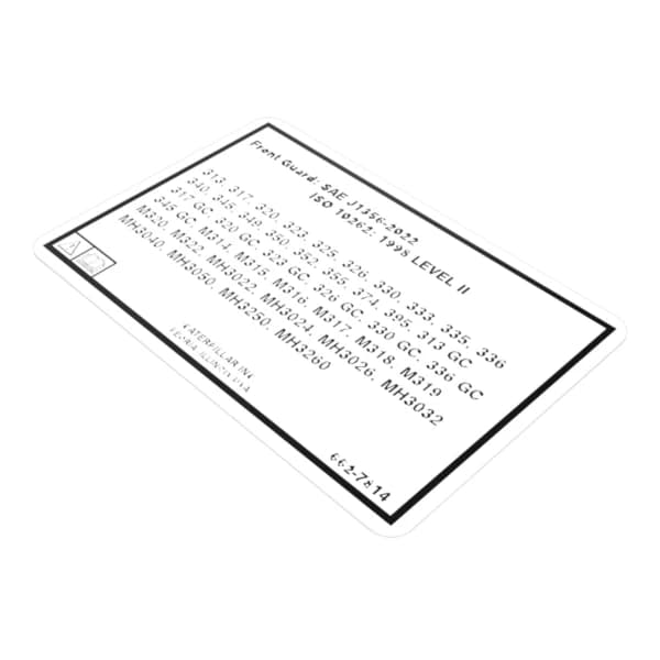 Film identificare front guard Caterpillar 662-7814