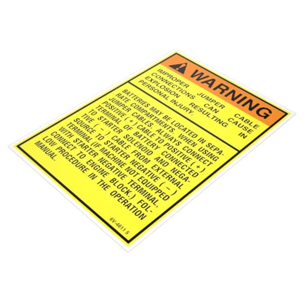 Sticker avertizare baterie Caterpillar 6V-4611