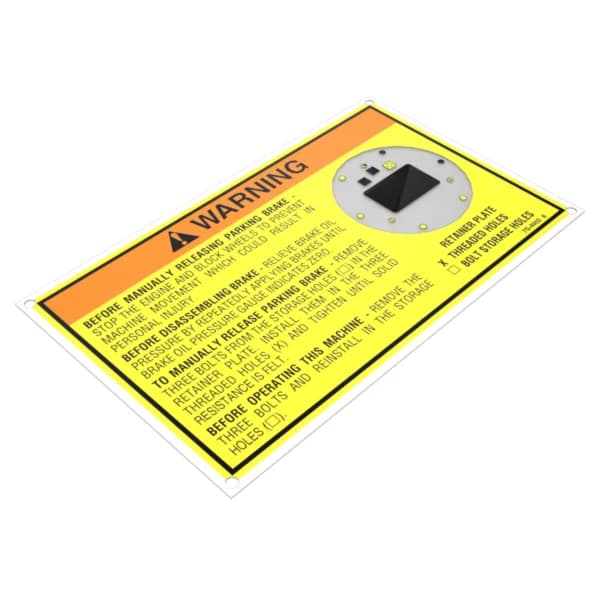 Placa avertizare Caterpillar 7S-4002
