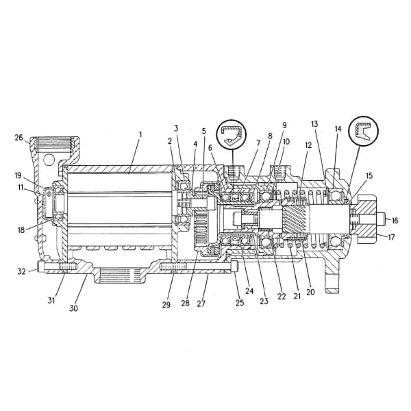 Motor pneumatic de pornire Caterpillar 7W-0301