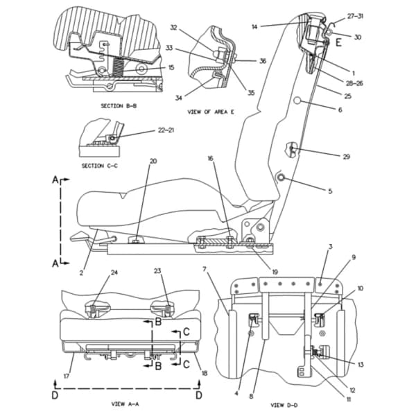 Scaun operator cu suspensie Caterpillar 8Y-5883