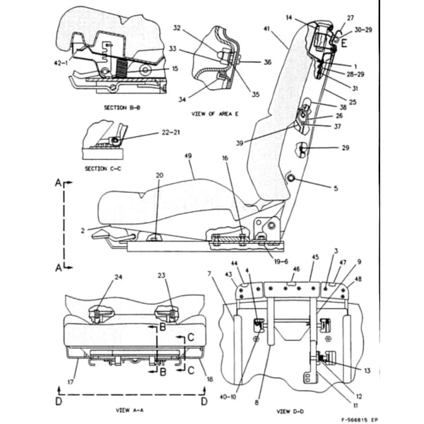 Scaun operator cu suport lumbar Caterpillar 8Y-5986