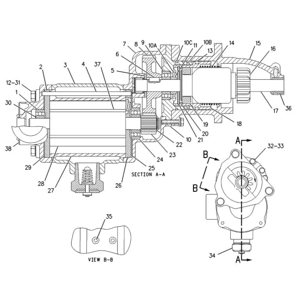 Electromotor pornire aer comprimat Caterpillar 105-5081