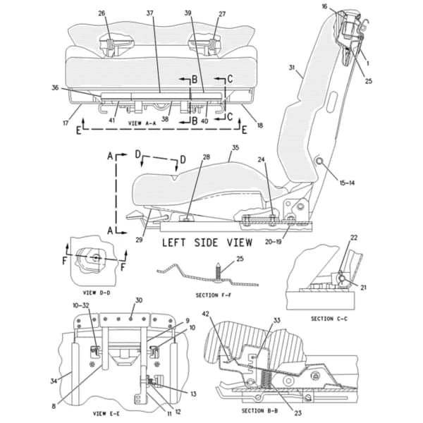 Scaun operator cu suspensie Caterpillar 128-7982