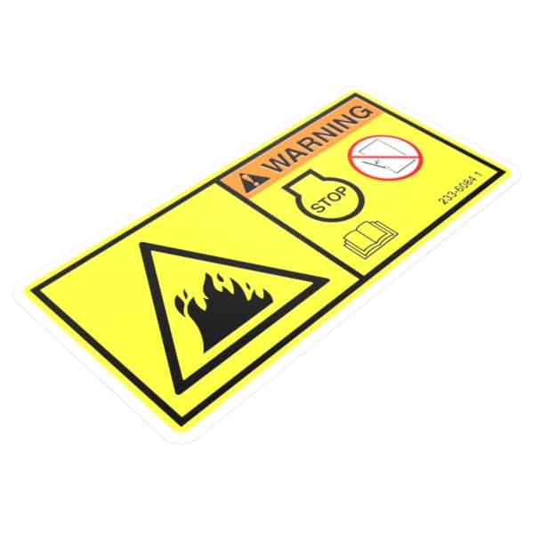 Autocolant avertizare pericol incendiu Caterpillar 233-6084