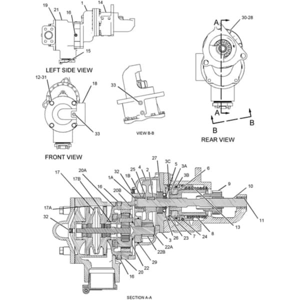 Motor pornire pneumatic Caterpillar 261-1552