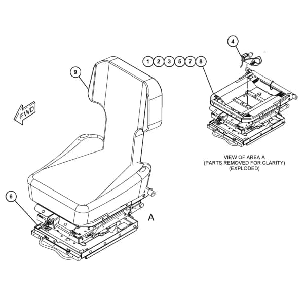 Scaun operator cu suspensie si spatar ergonomic Caterpillar 295-5002