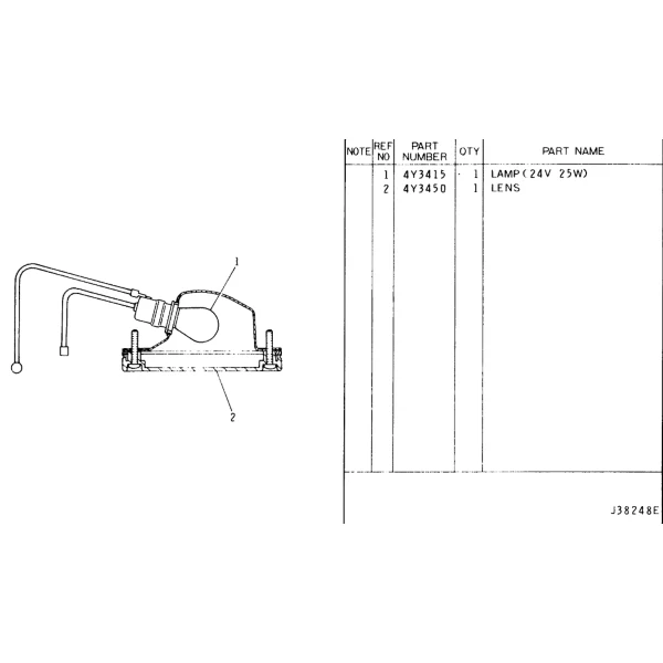 Lampa spate marcare reversie 24V Caterpillar 4Y-3448