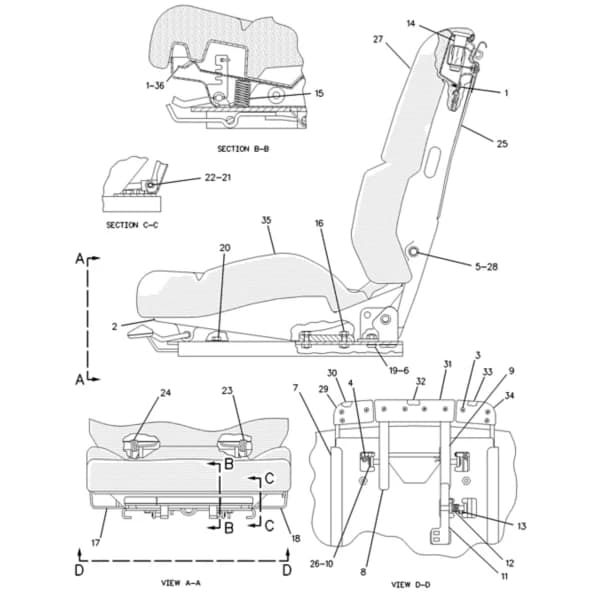 Scaun operator cu suspensie Caterpillar 8Y-5976
