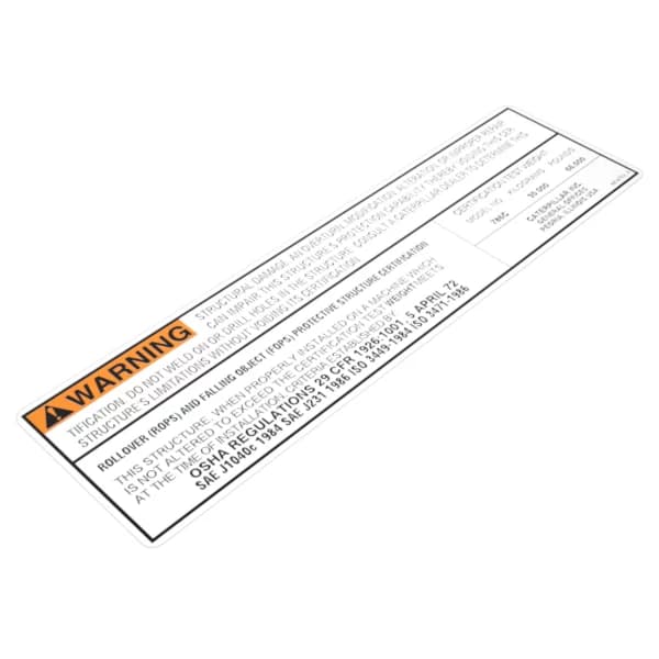 Film avertizare structuri protectie Caterpillar 9X-8752
